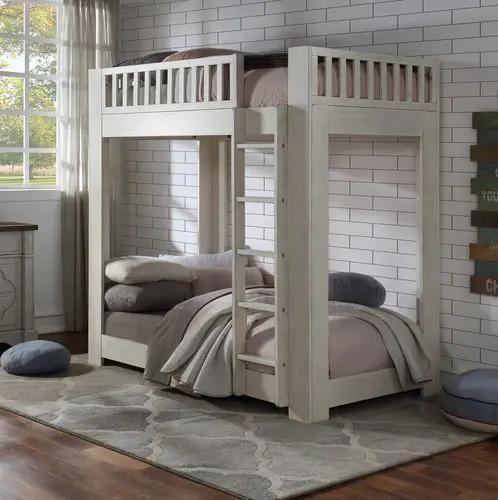 Cedro - Twin Over Twin Bunk Bed - Weathered White by Unique Piece Furniture
