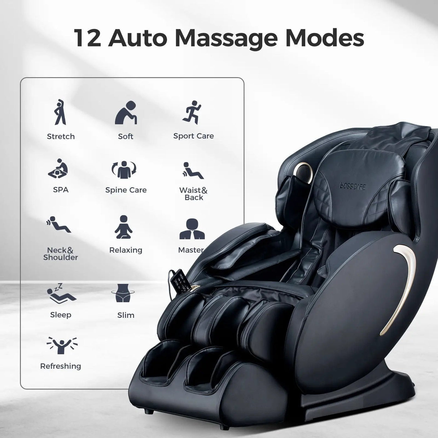 Bosscare - 3D Zero Gravity Massage Chair, Full Body Shiatsu Recliner With App by HouseOfZazla