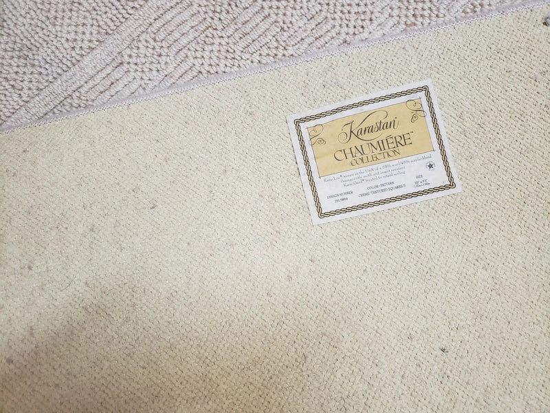 3x5 Karastan Rug Chaumiere Collection, Kara-Loc, Design #291/9866, Creme Color, Textured Squares II Patern, 3'6" x 5' 3" Carpet by Jewel Rugs
