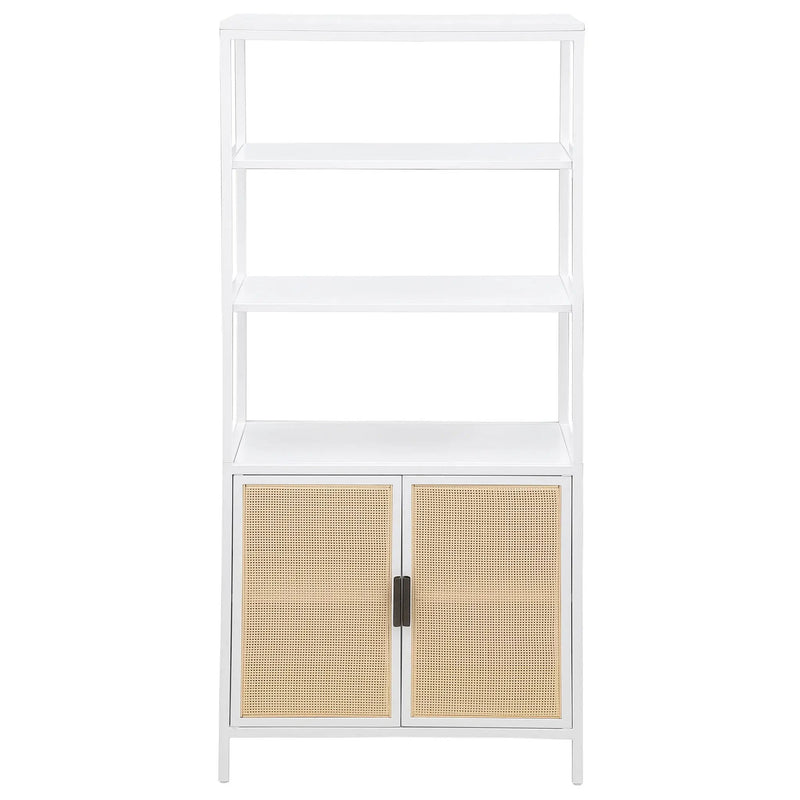 Amherst 3-shelf Radio Weave Cane Metal Accent Cabinet White by Unique Piece Furniture