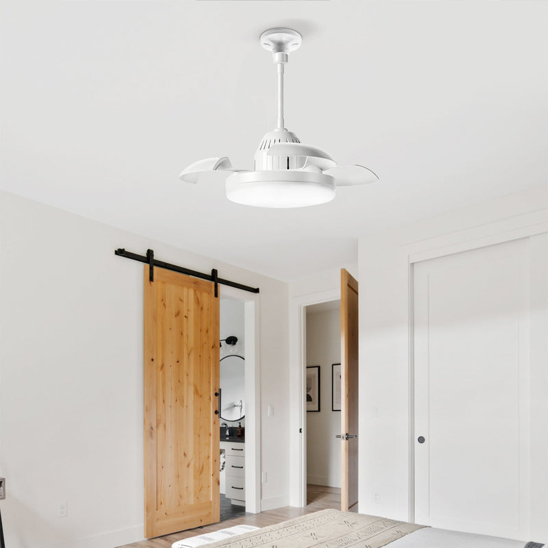 Bulb-Type Small Ceiling Fan with Retractable Blades and Remote Control by HouseOfZazla