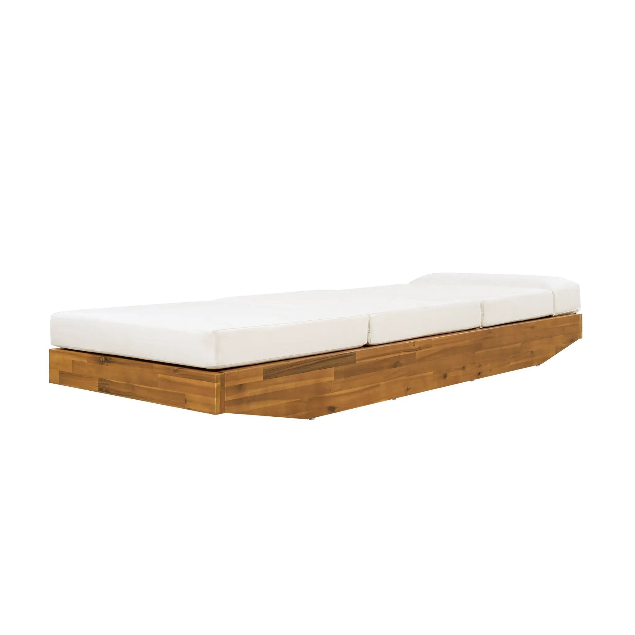 Modern Acacia Wood Outdoor Chaise Lounge by HouseOfZazla