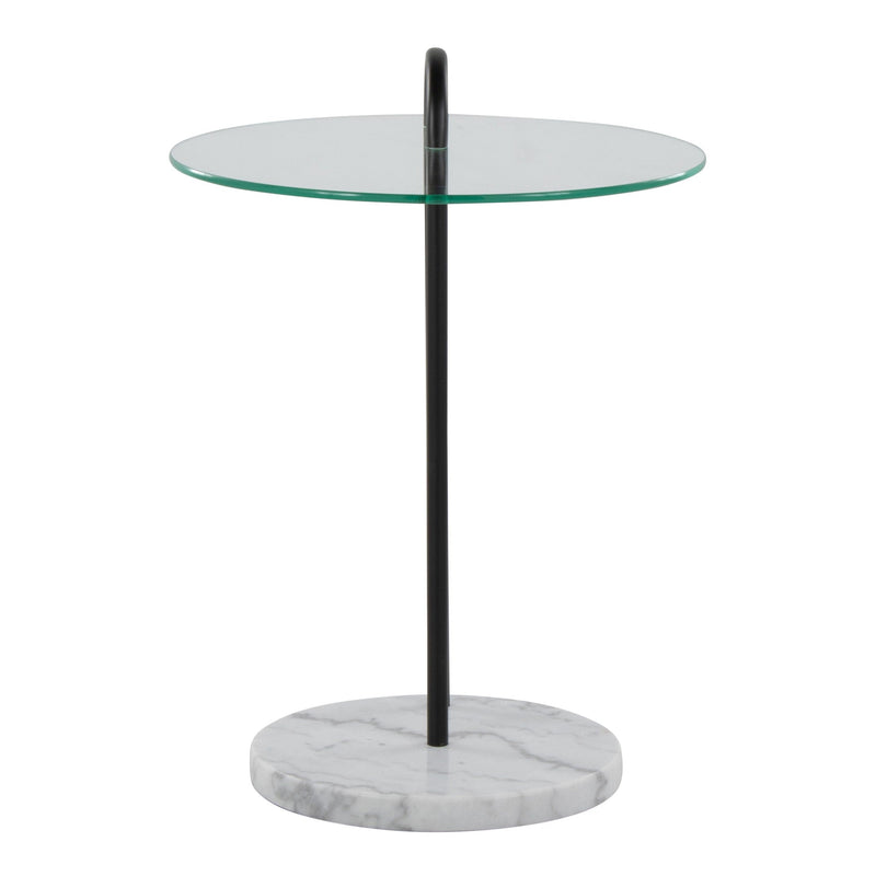 Claire - Contemporary / Glam Side Table - Black / Clear by Unique Piece Furniture