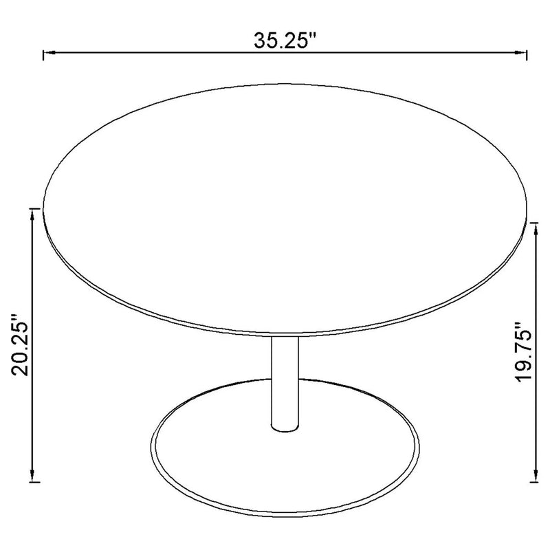 Ganso 2-piece Round Glass Top Coffee and End Table Set Black by Unique Piece Furniture