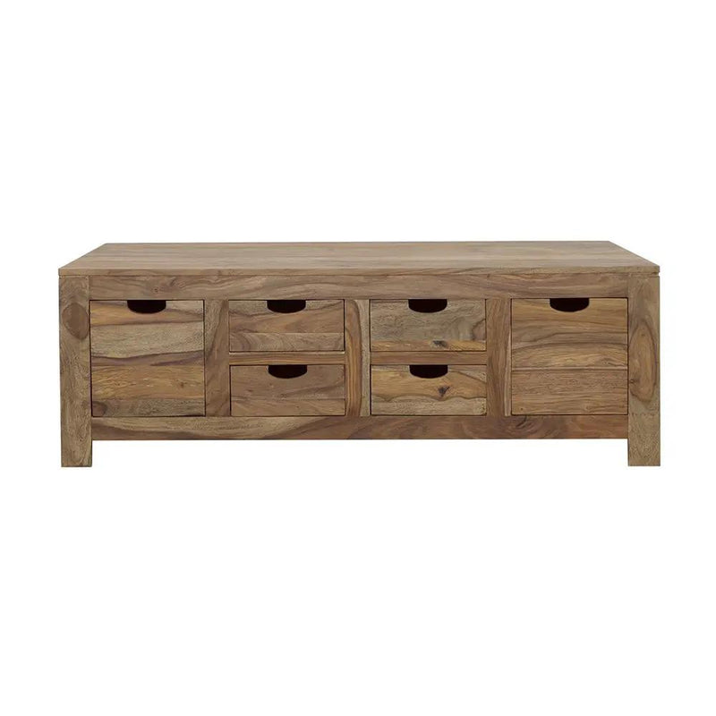 Esther 6-drawer Solid Wood Coffee Table Natural Sheesham by Unique Piece Furniture