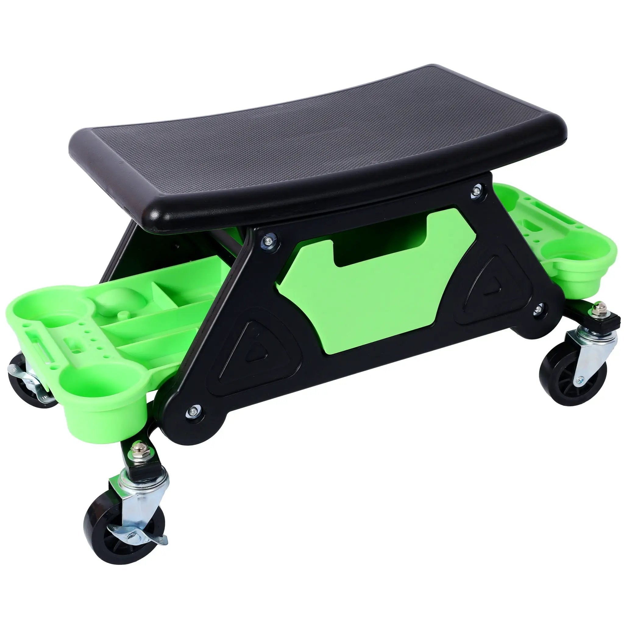 Heavy Duty Mechanic Stool With Tool Storage 300 Lbs Capacity Hdpe - Green by HouseOfZazla