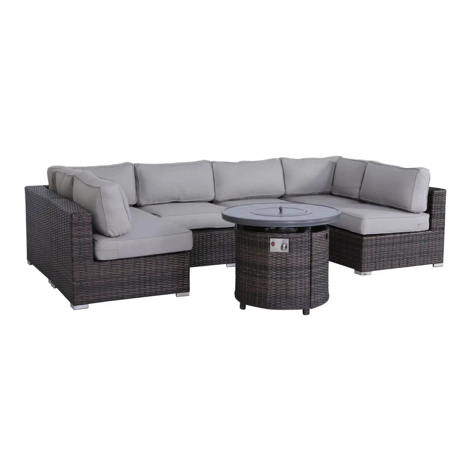 Wicker Outdoor Lounge Set With Cushions And Fire Pit by HouseOfZazla