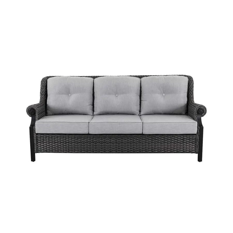 Lassen wicker living room set: 1 three-seater sofa and 2 swivel rocking chairs by Outdoor-USA®