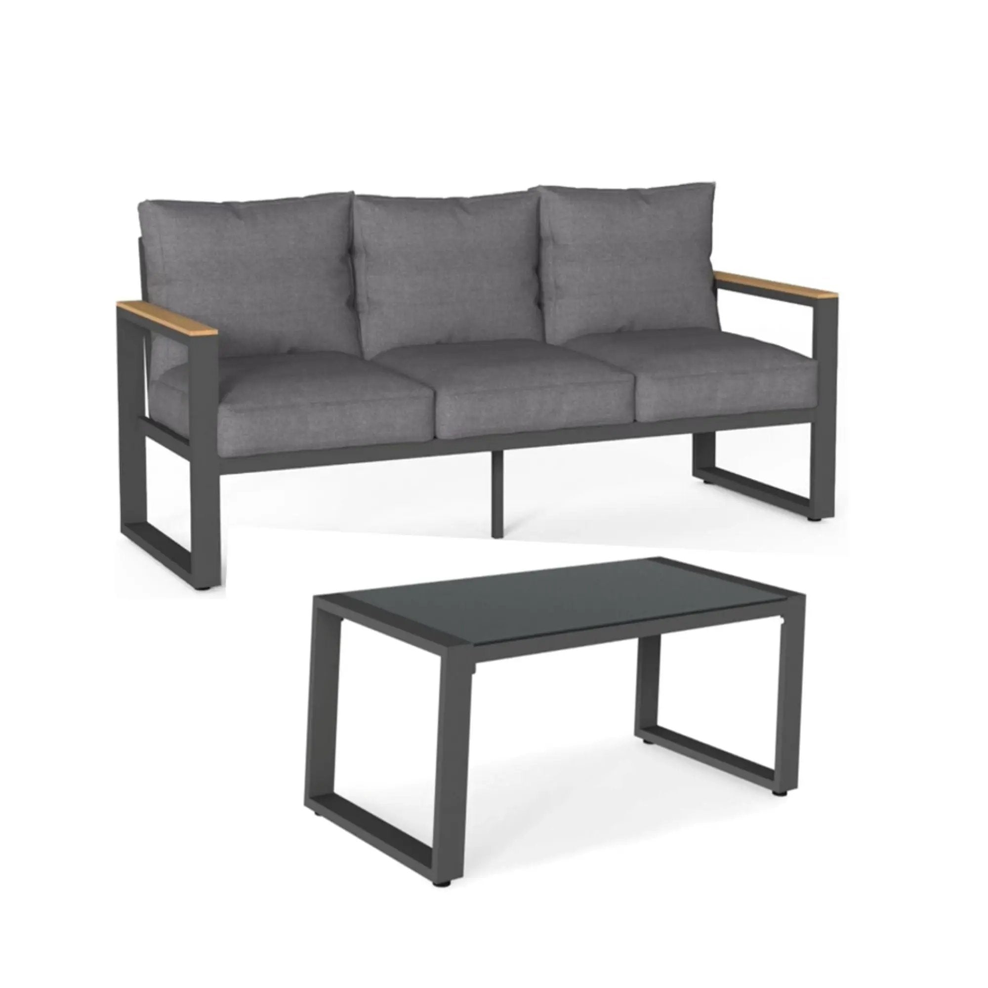 Modern Outdoor Sofa Set With Coffee Table by HouseOfZazla
