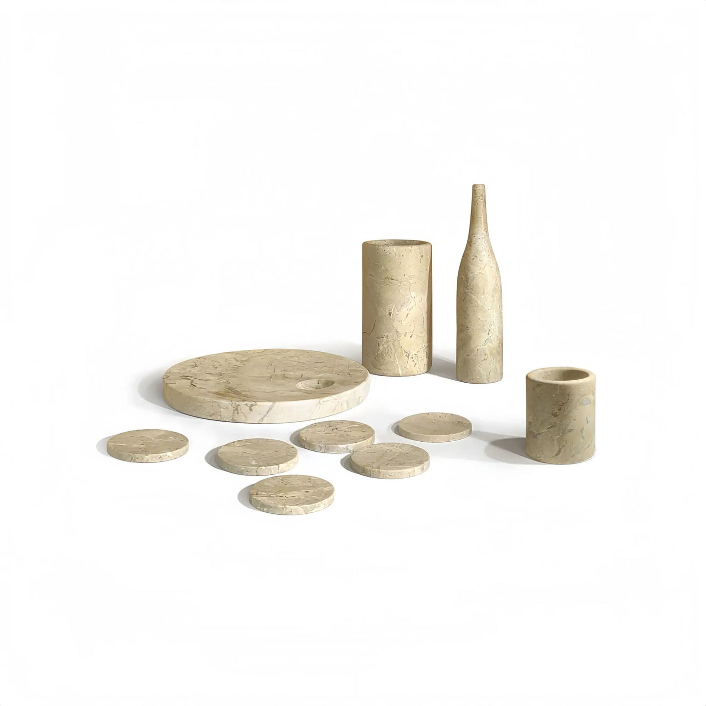10 Pieces Luxury Natural Marble Dining Room Accessories Set by HouseOfZazla