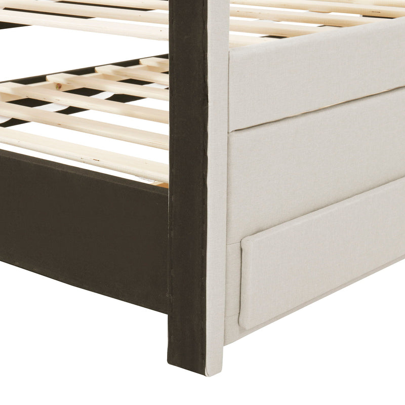 Upholstered Platform Bed With Twin Size Trundle And 3 Drawers by HouseOfZazla