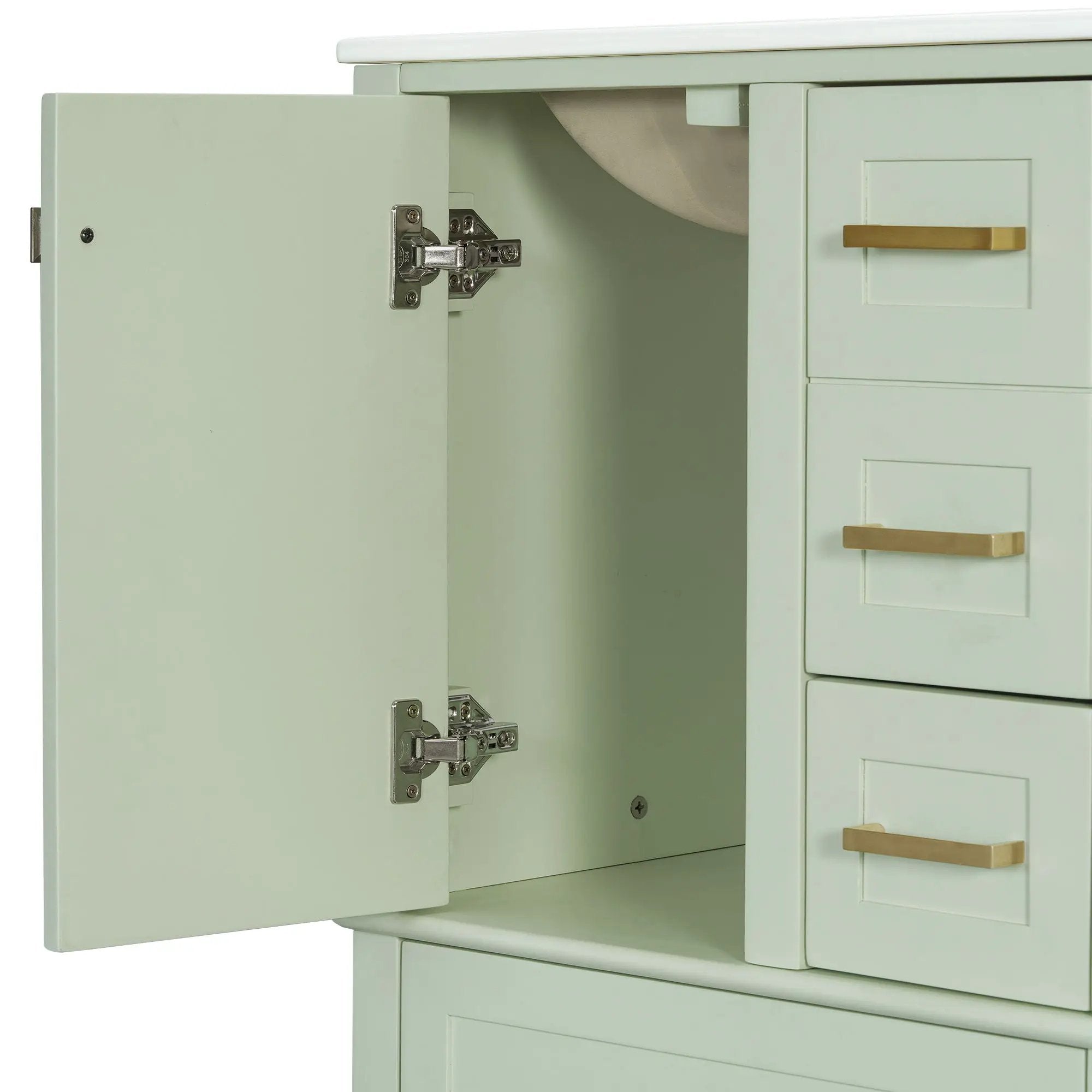 Bathroom Vanity, Modern Bathroom Cabinet With Sink Combo Set, Bathroom Storage Cabinet With A Soft Closing Door And 3 Drawers, Solid Wood Frame by HouseOfZazla