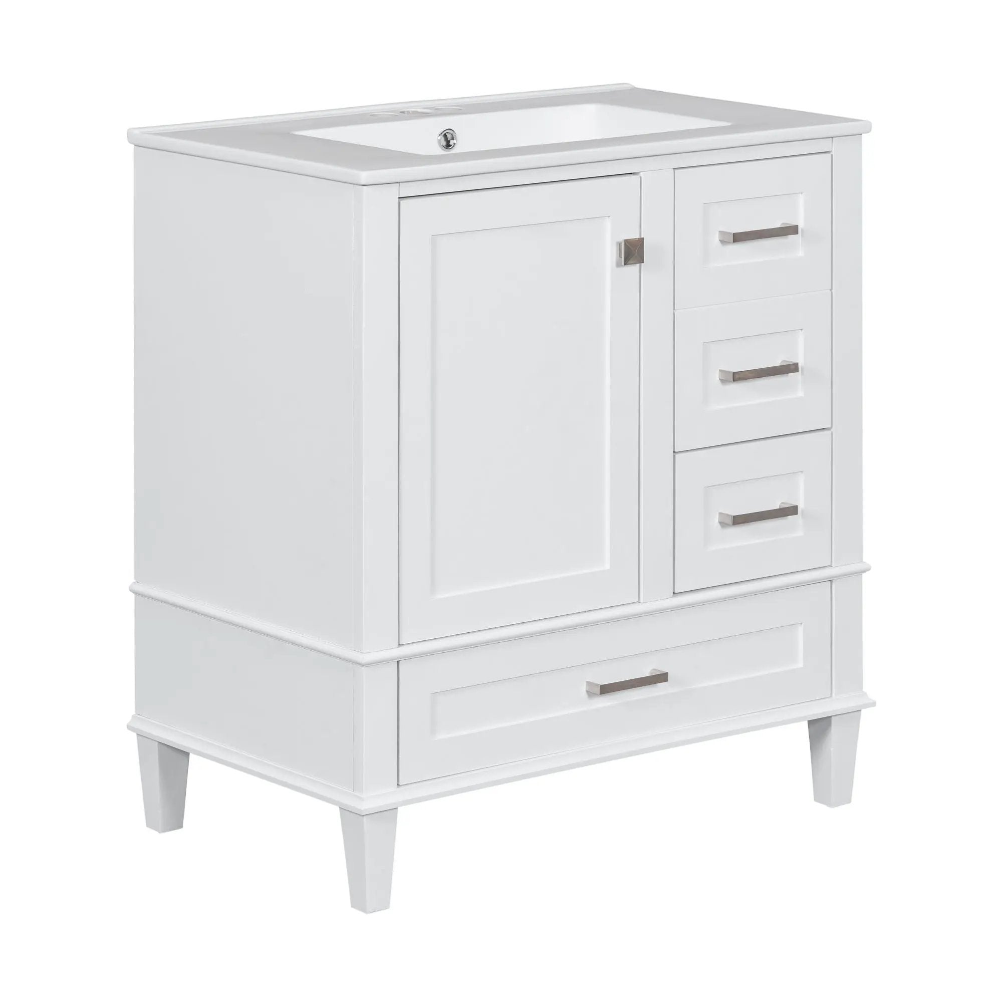 Bathroom Vanity, Modern Bathroom Cabinet With Sink Combo Set, Bathroom Storage Cabinet With A Soft Closing Door And 3 Drawers, Solid Wood Frame by HouseOfZazla