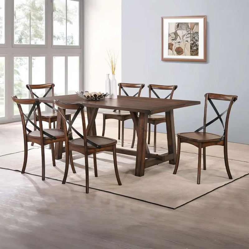 Kaelyn - Side Chair (Set of 2) - Dark Oak & Black Metal by Unique Piece Furniture