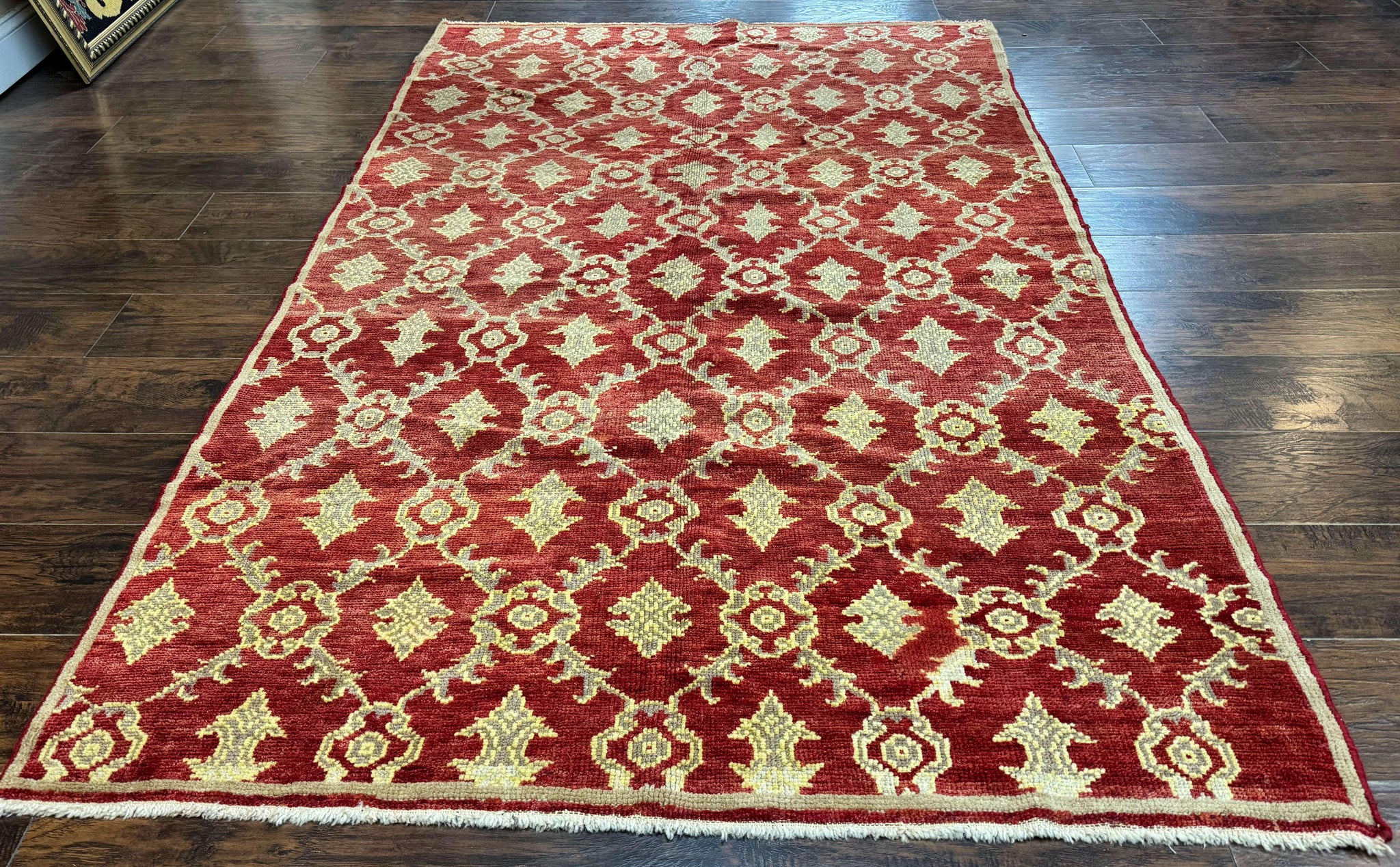 Modern Turkish Oushak Rug 5x8, Brick Red by Jewel Rugs