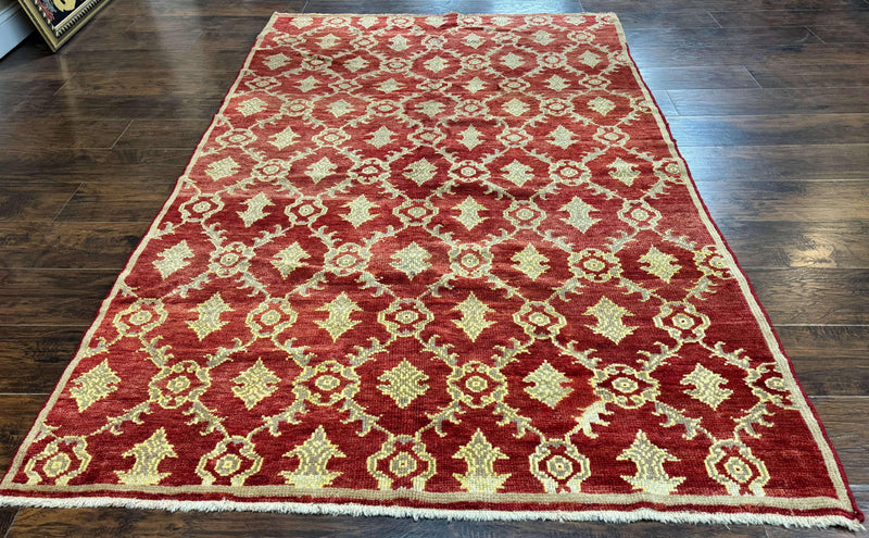 Modern Turkish Oushak Rug 5x8, Brick Red by Jewel Rugs