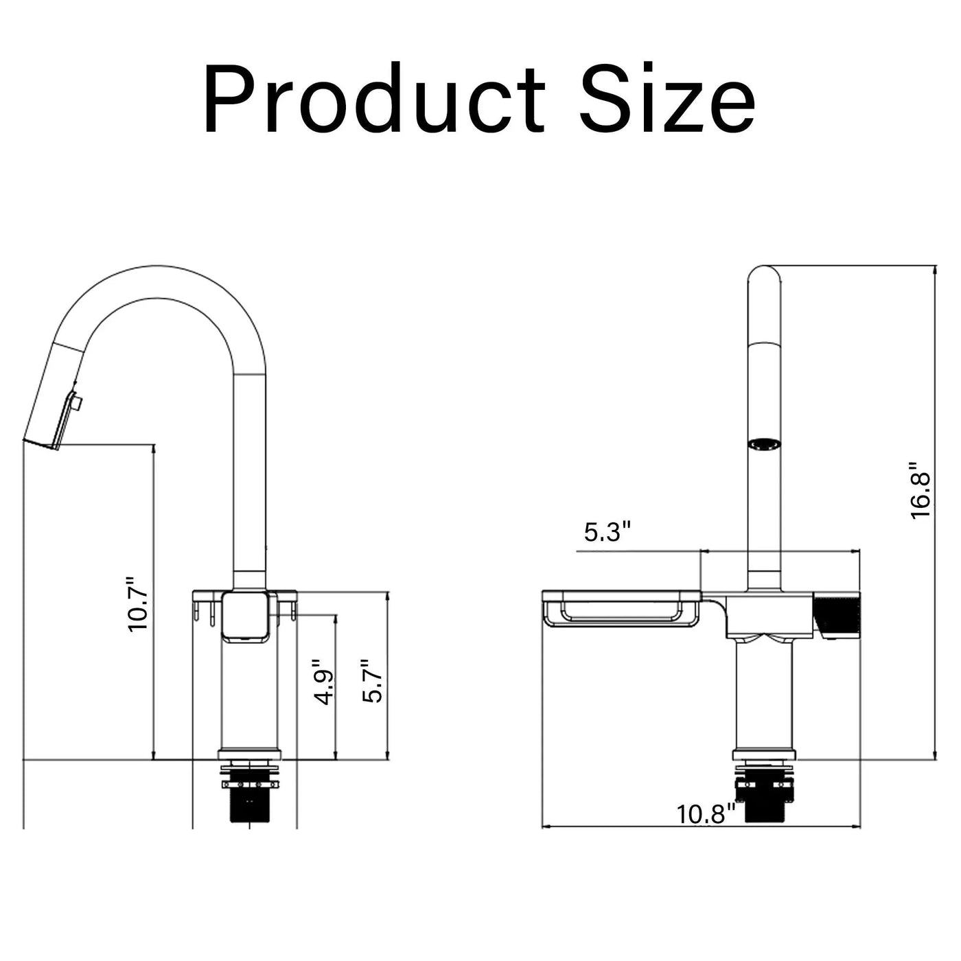 Cincosky - High Arc Pull Down Kitchen Faucet, Single Hole by HouseOfZazla