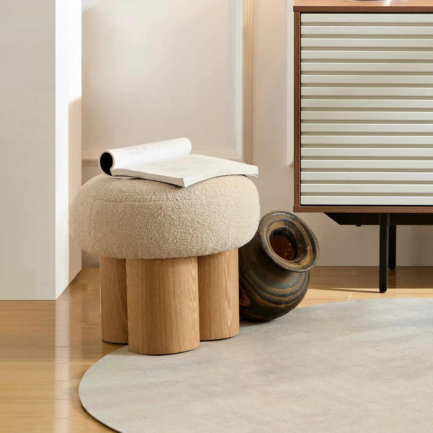 Versatile Mushroom Stool With Cushion by Unique Piece Furniture