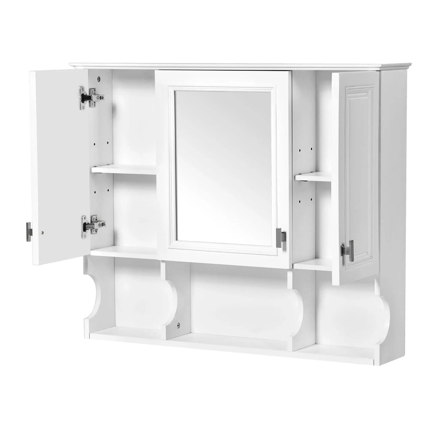 Wall Mounted Bathroom Medicine Wall Cabinet With Mirror & Open Shelves by HouseOfZazla
