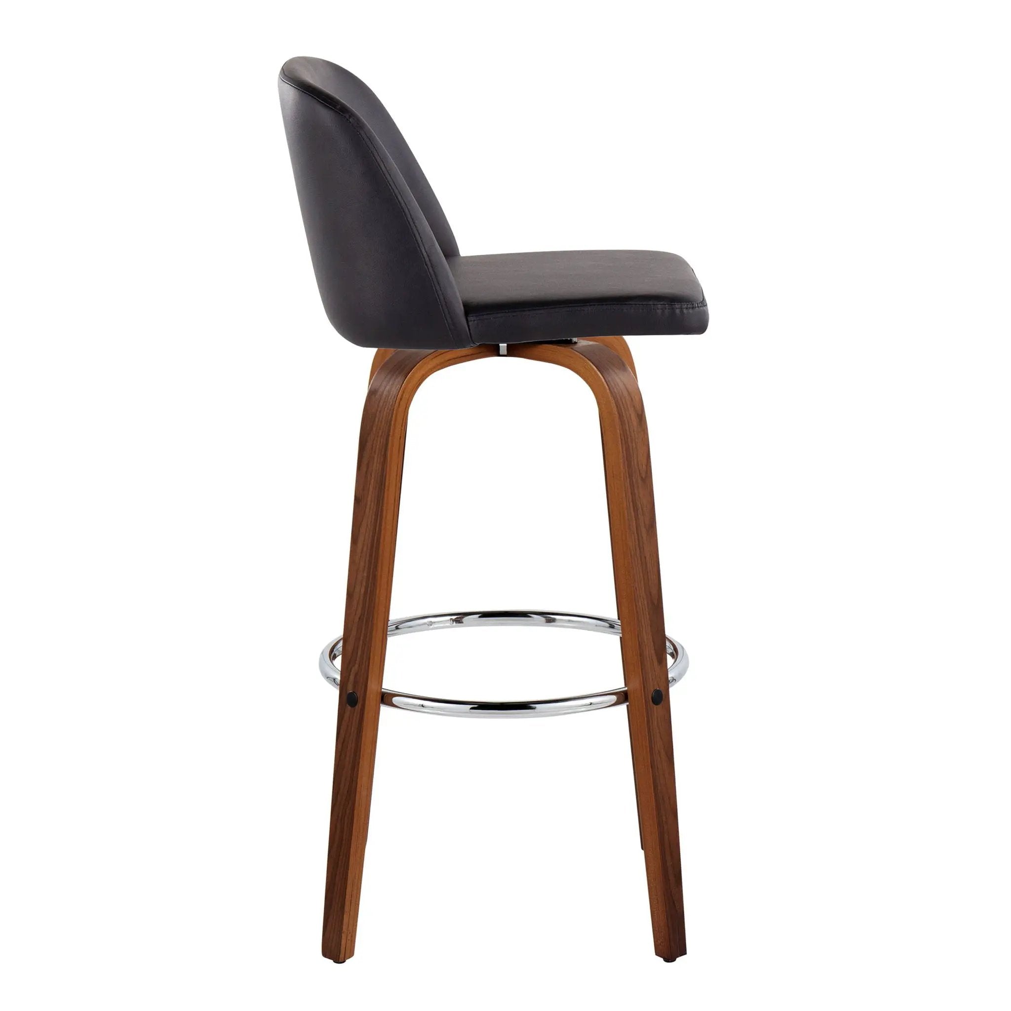 Toriano - Mid Century Modern Fixed Height, Barstool With Swivel With Round Footrest (Set of 2) by Unique Piece Furniture
