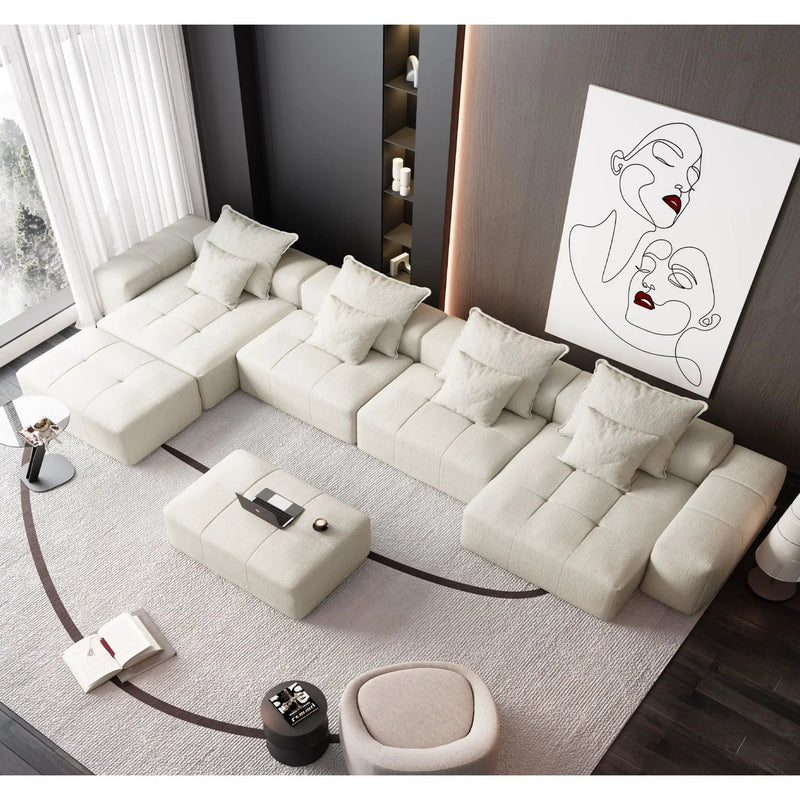 Modern Oversized DIY Combination Modular Sectional Sofa With Pillows by HouseOfZazla