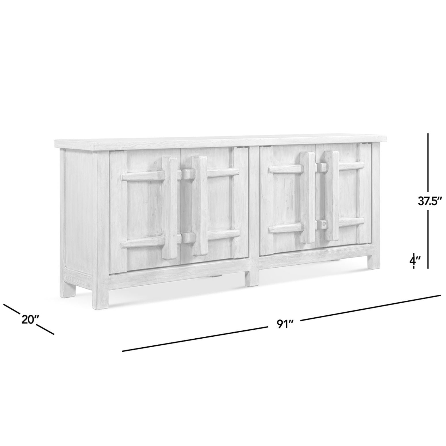 Rowan - 4 Door Sideboard Cabinet - Natural by HouseOfZazla