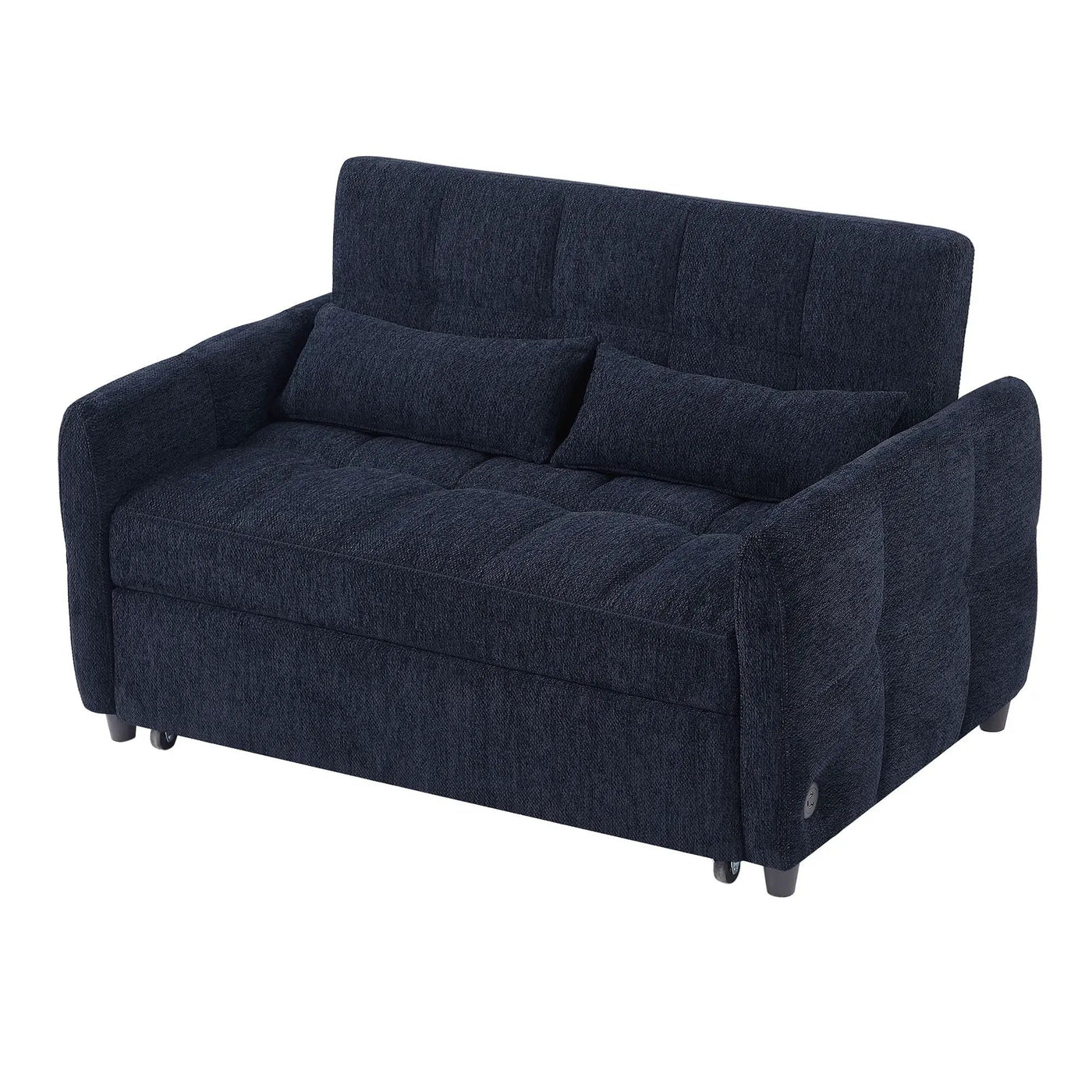 Loveseat Sofa Pull-Out Bed With Adjustable Backrest, 3 USB Ports And 2 Lumbar Pillows For Living Room by Unique Piece Furniture