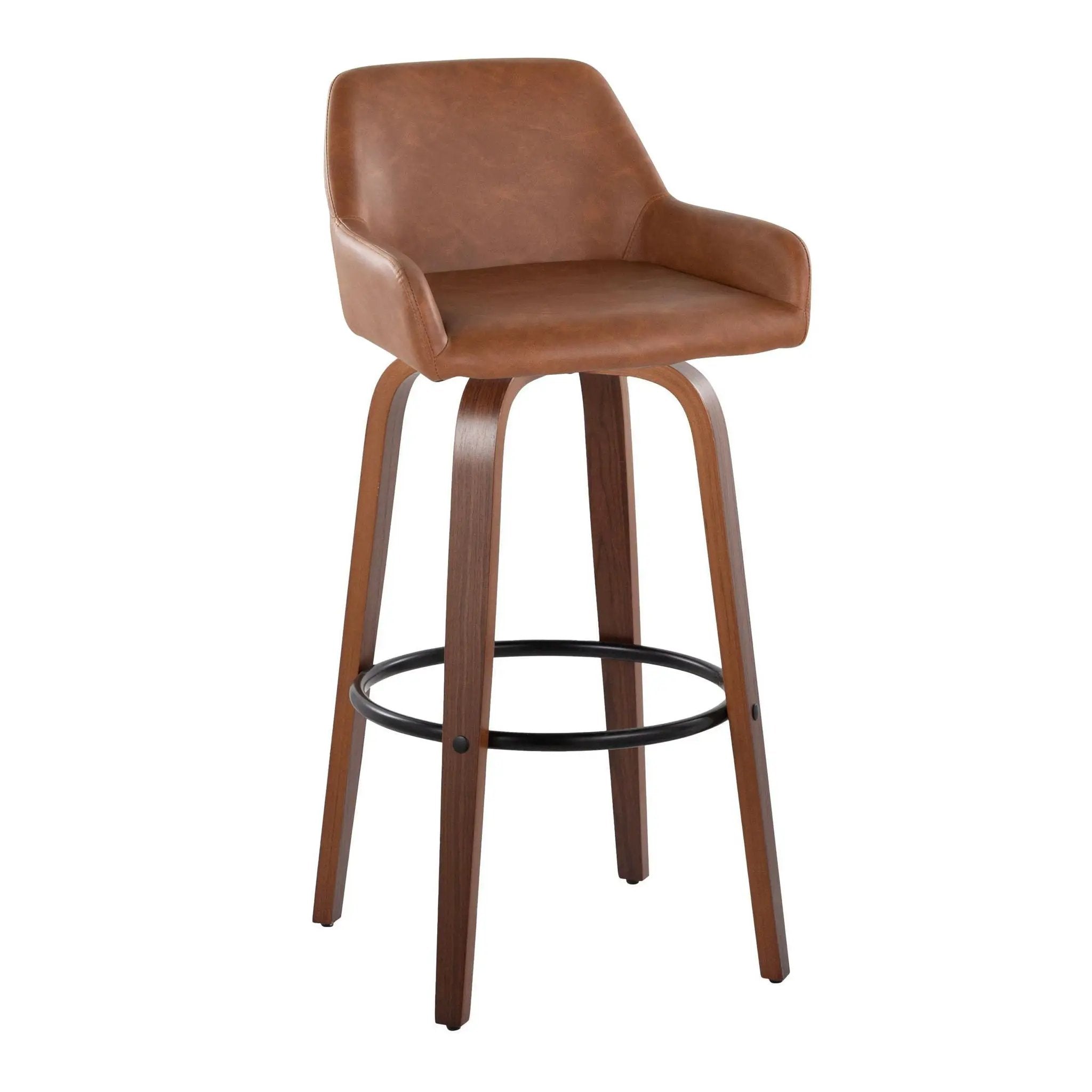 Daniella - Contemporary Fixed Height, Barstool & Swivel And Round Footrest (Set of 2) by Unique Piece Furniture