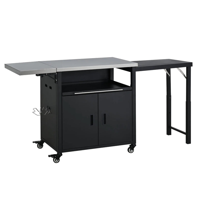 Foldable Outdoor Prep Station BBQ Cart Patio Dining Cart by HouseOfZazla