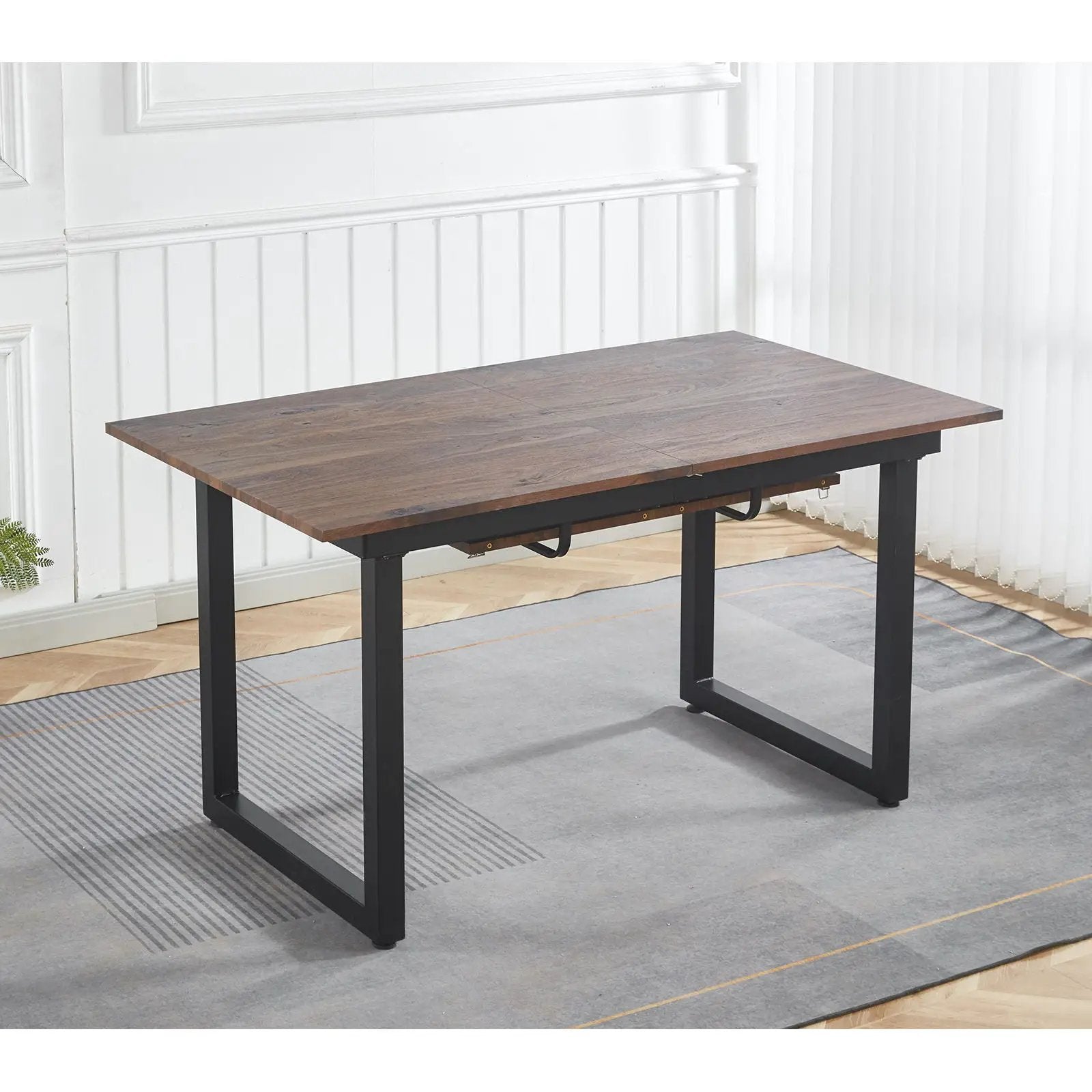 Square Extendable Dining Table With Metal Legs by HouseOfZazla