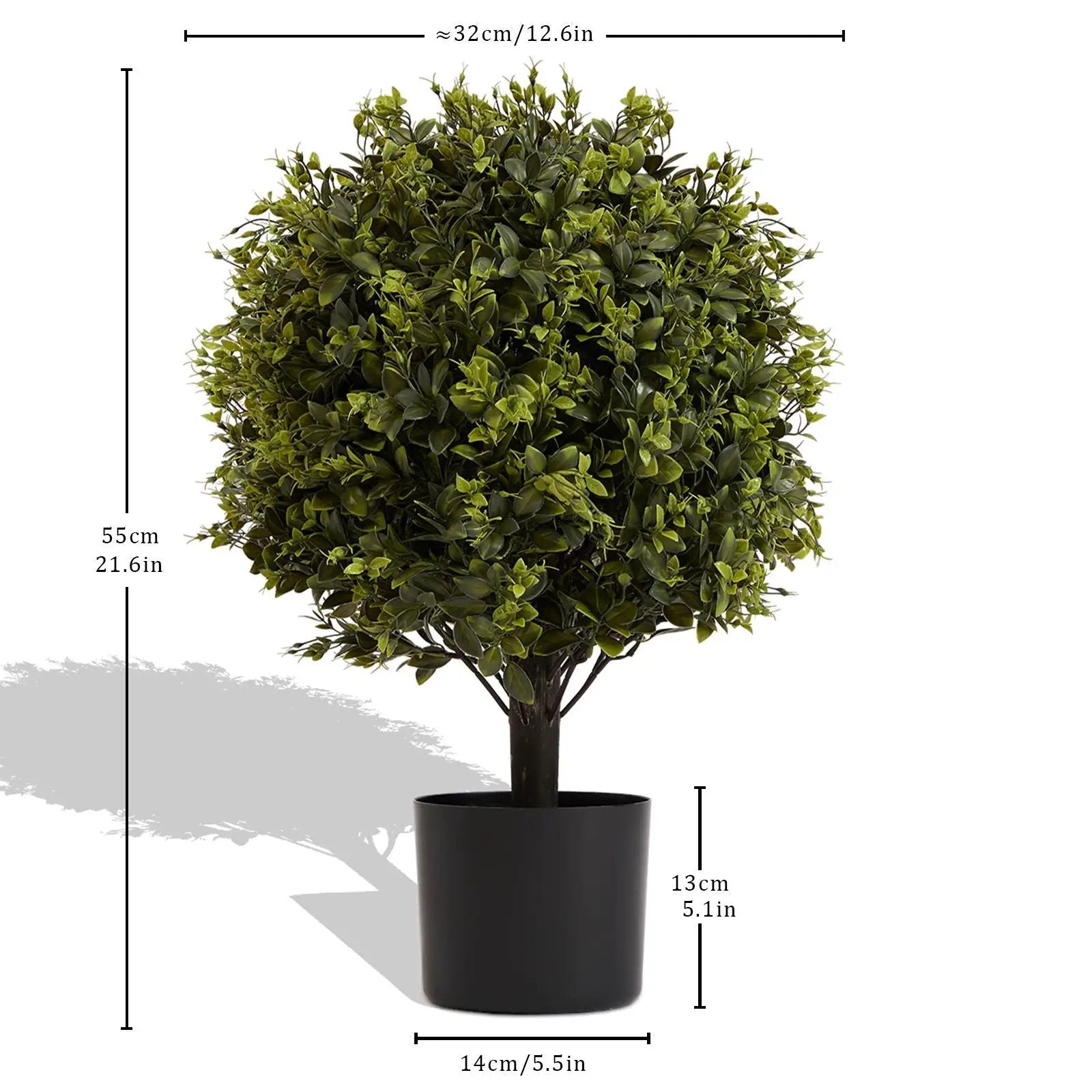 Artificial Ball Topiary Tree Decoration In Pot (Set of 2) - Green by Unique Piece Furniture