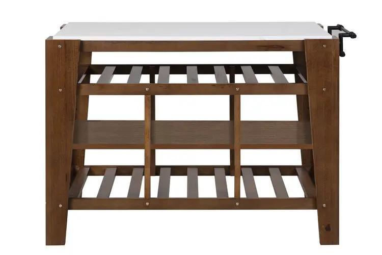Alaroa - Kitchen Island - Marble Top & Rustic Brown by Unique Piece Furniture