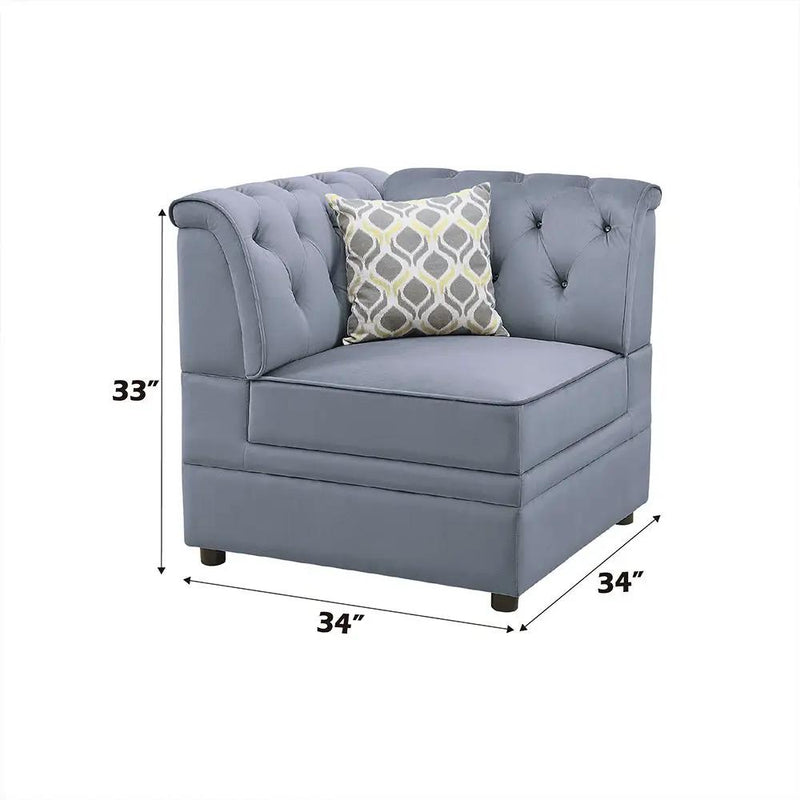 Bois II - Modular Wedge - Gray Velvet by Unique Piece Furniture
