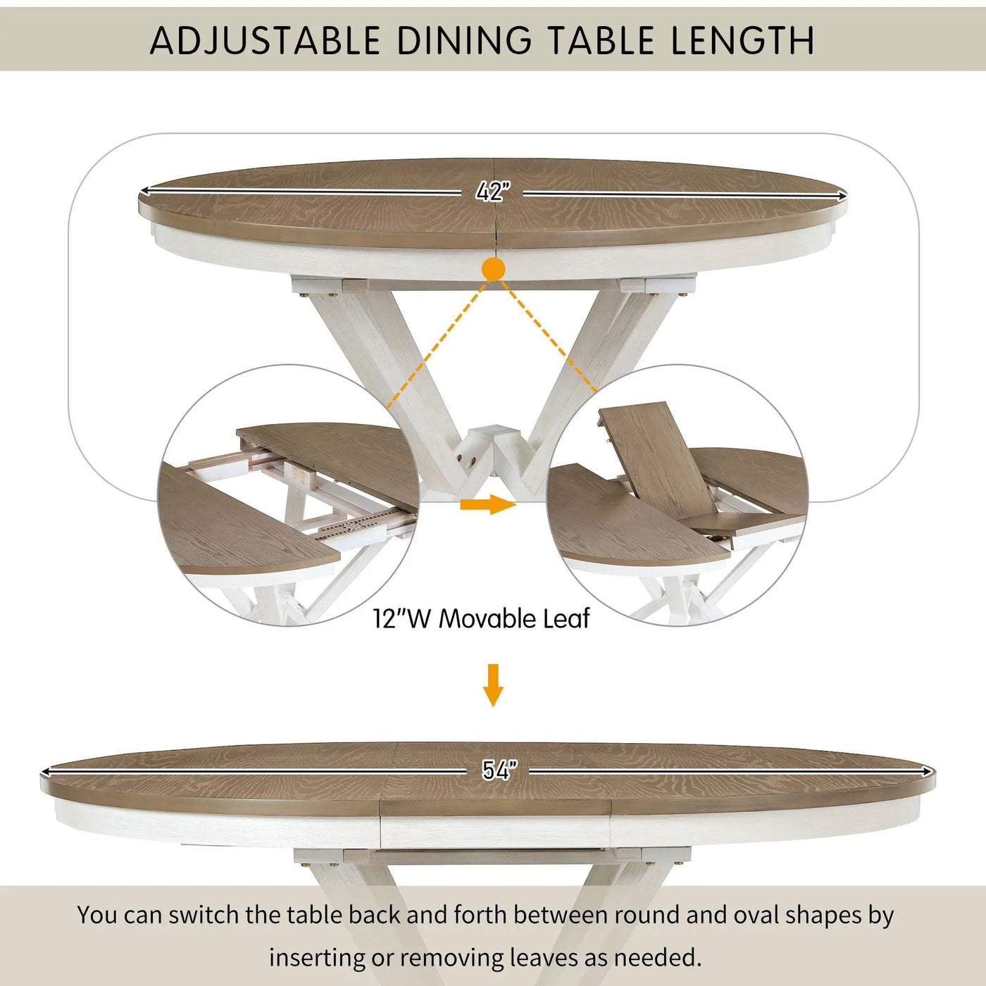 Dining Set With Extendable Round Table And 4 Upholstered Chairs by Unique Piece Furniture