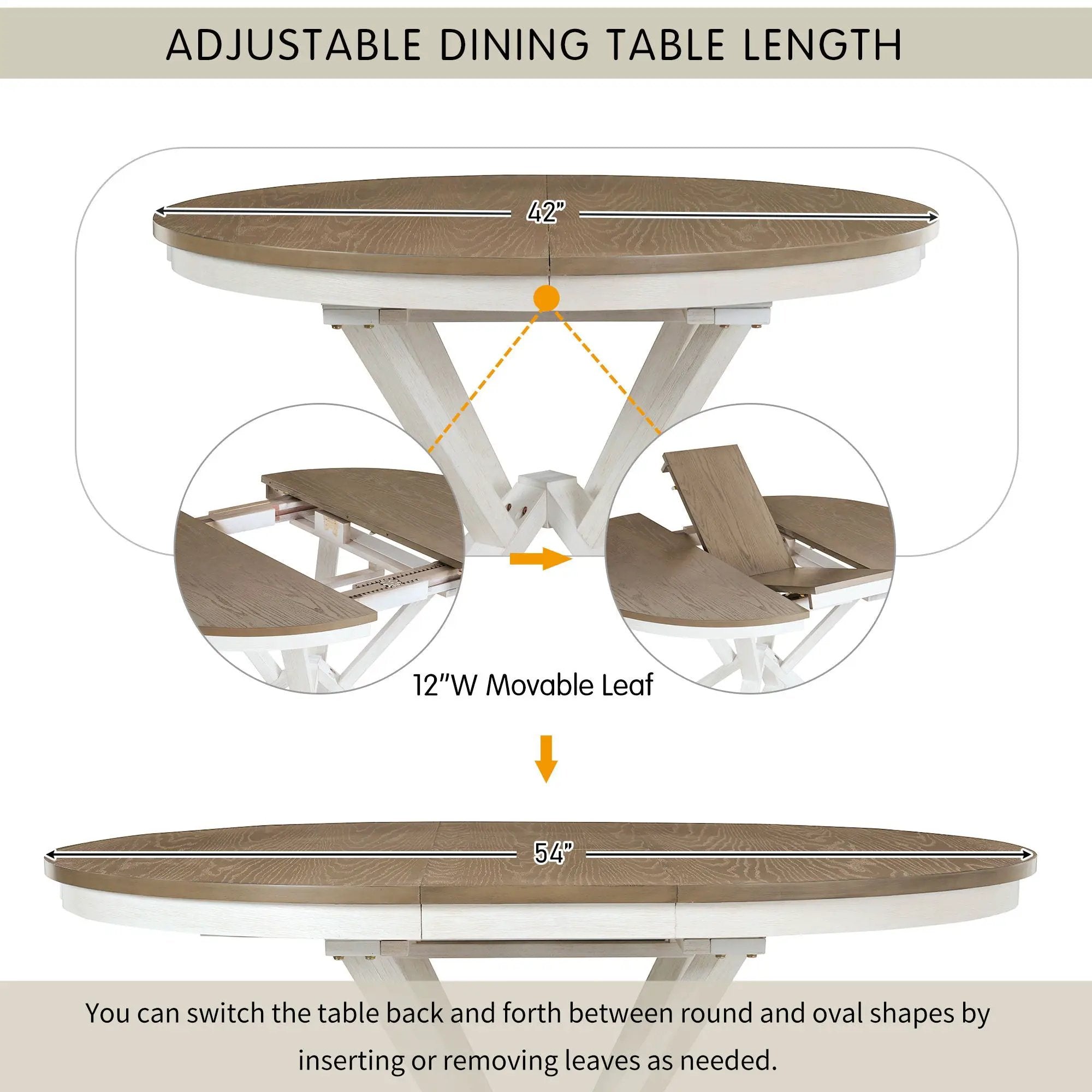 Dining Set With Extendable Round Table And 4 Upholstered Chairs by Unique Piece Furniture