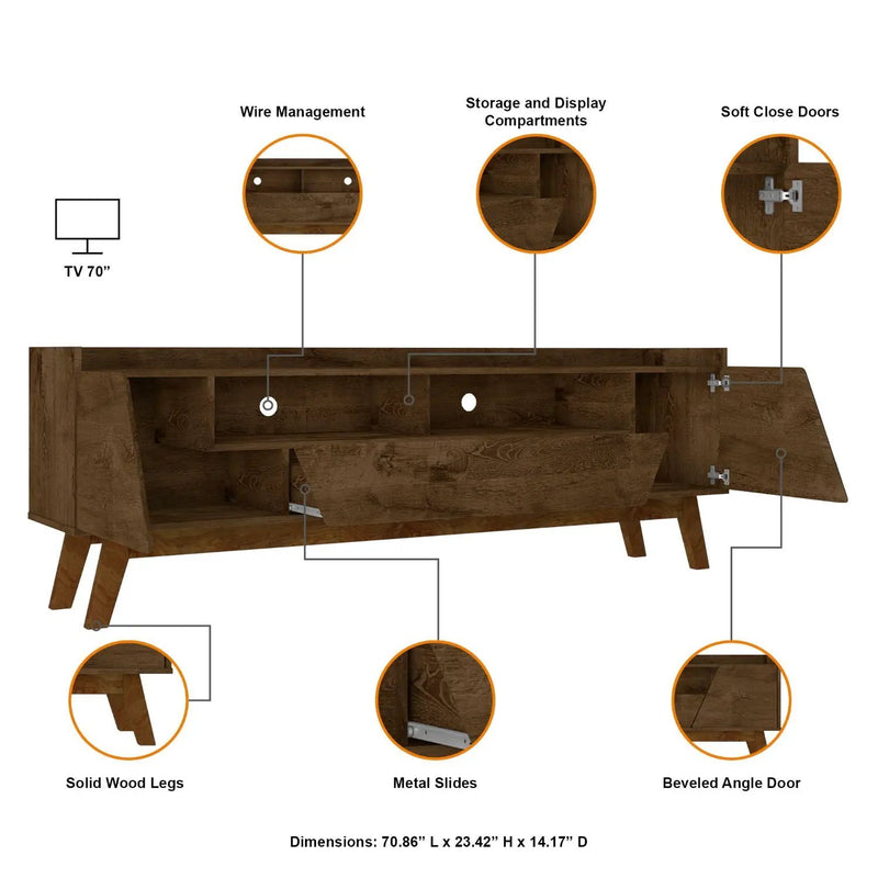 Marcus - TV Stand With 4 Shelves And Soft Close Doors by HouseOfZazla