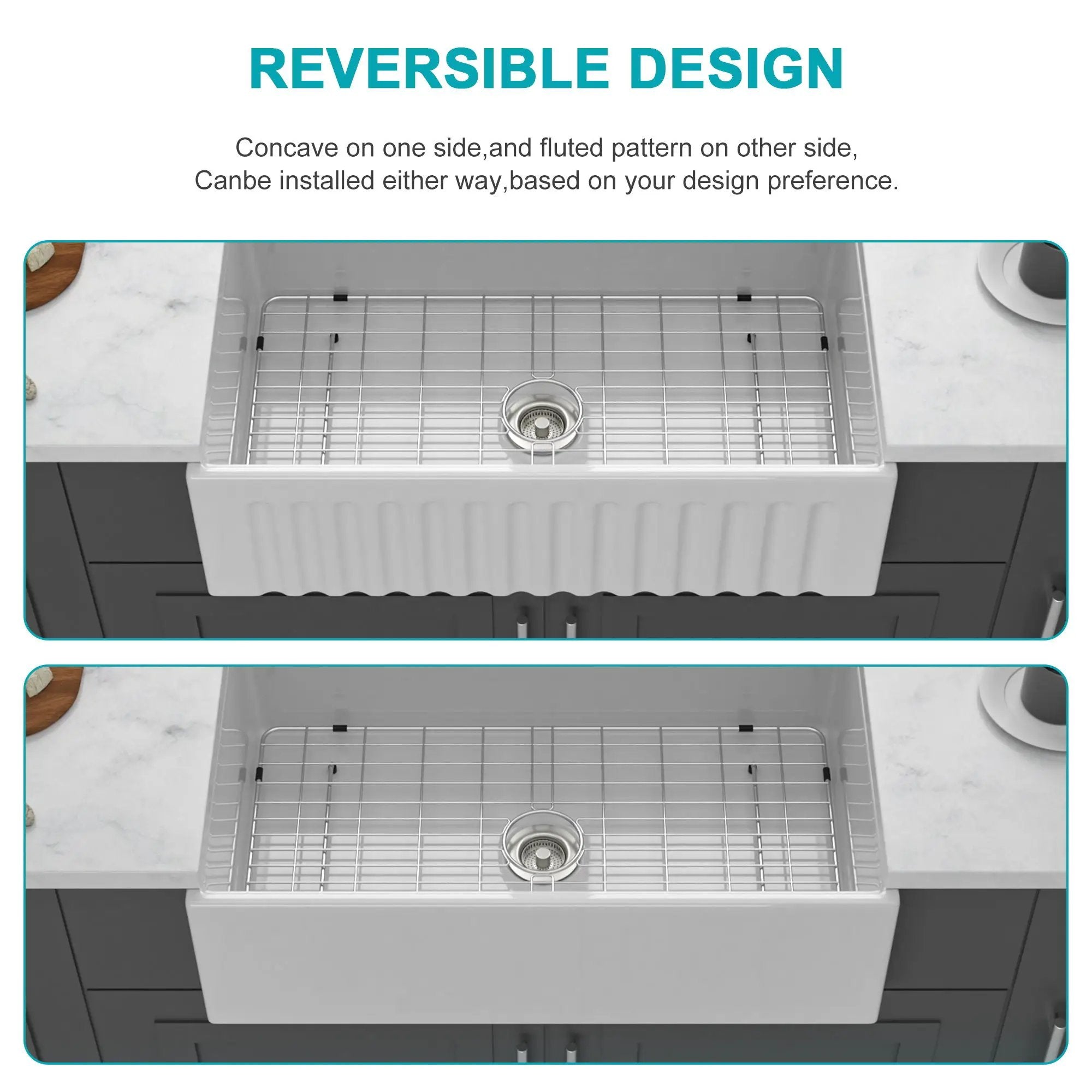 Workstation Single Bowl Apron Front Kitchen Sink - White by HouseOfZazla