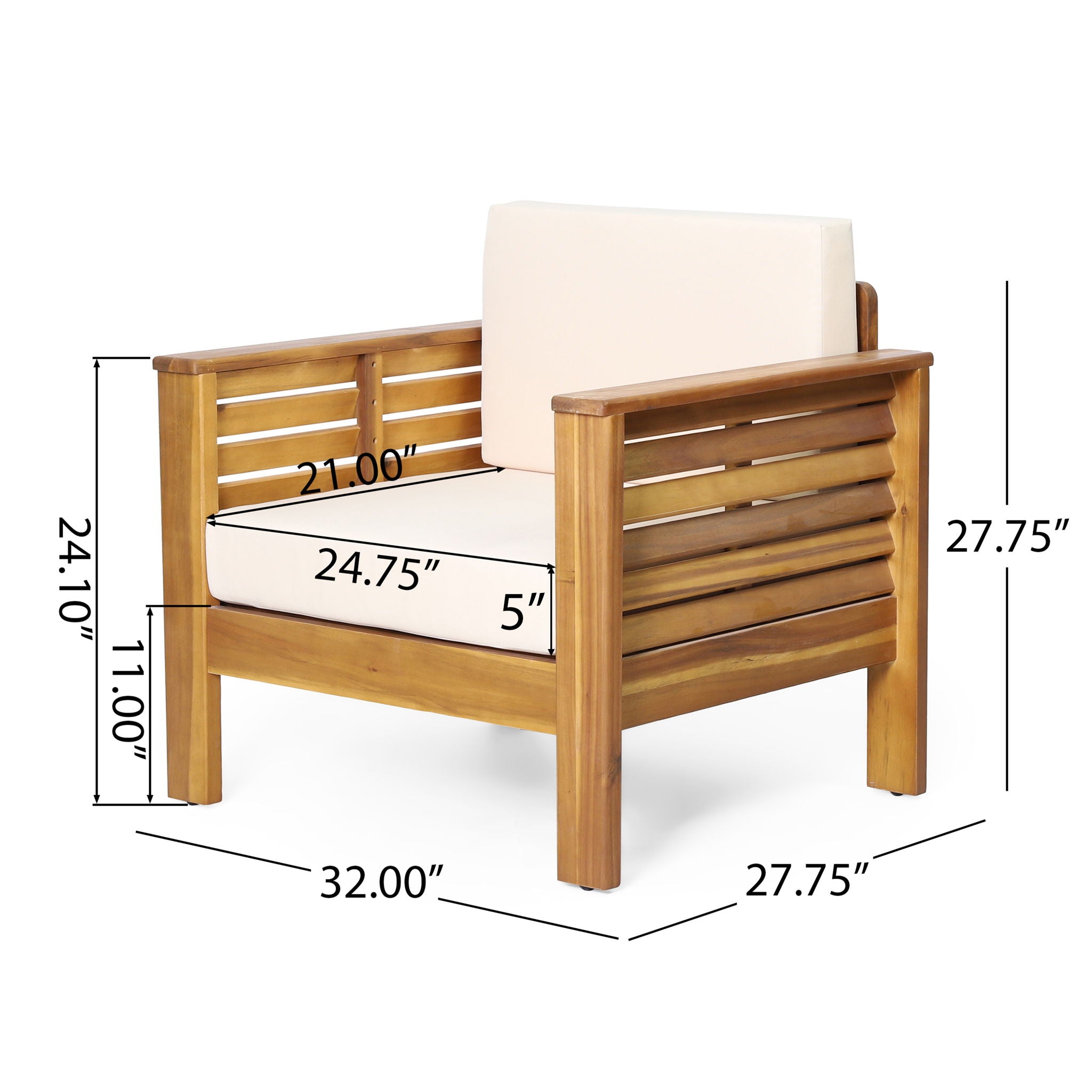 Acacia Wood Loveseat And Coffee Table Set With Cushions by HouseOfZazla