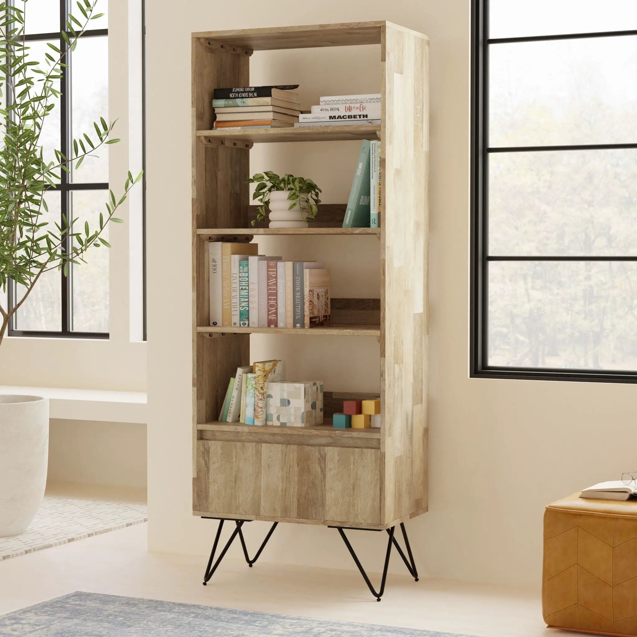 Hunter - Tall Bookcase - Natural by HouseOfZazla