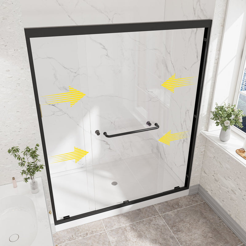 55"-60" W x 72" H Matte Shower Door by HouseOfZazla