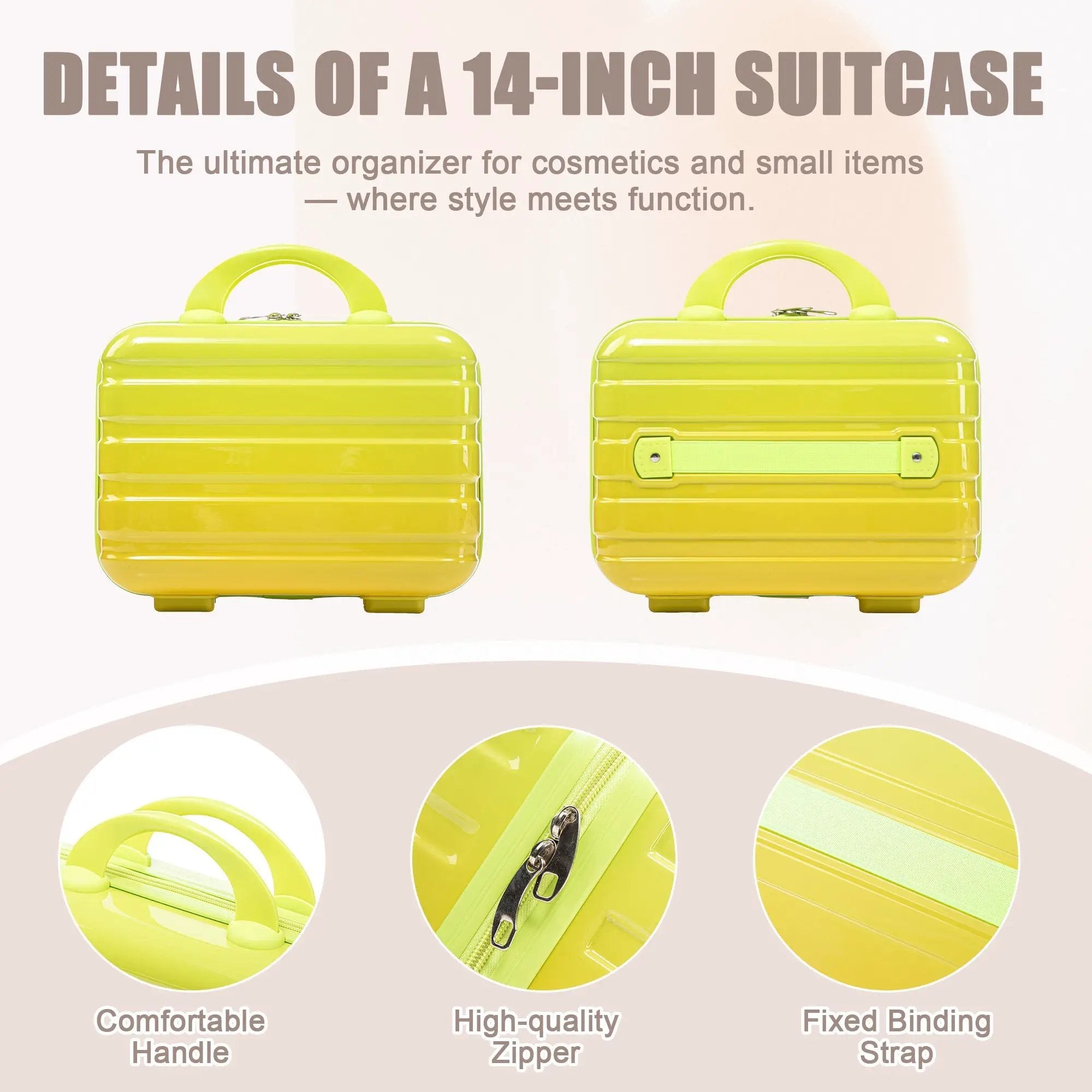 14'/20' 2-Piece PC Spinner Wheel Luggage Set with Gradient Color and Lock by HouseOfZazla