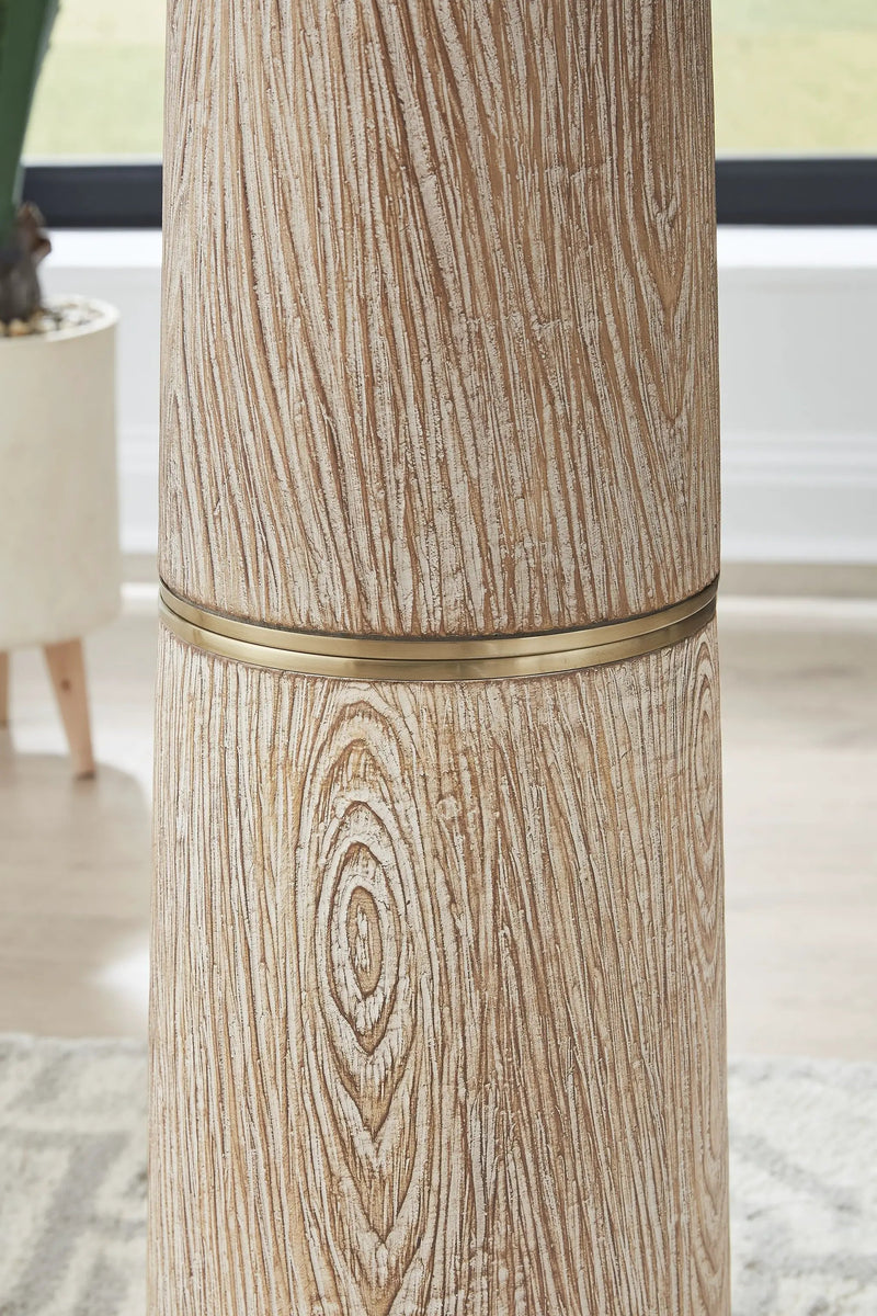 Gasparleigh - Poly Floor Lamp - Brown / Gold Finish by Unique Piece Furniture