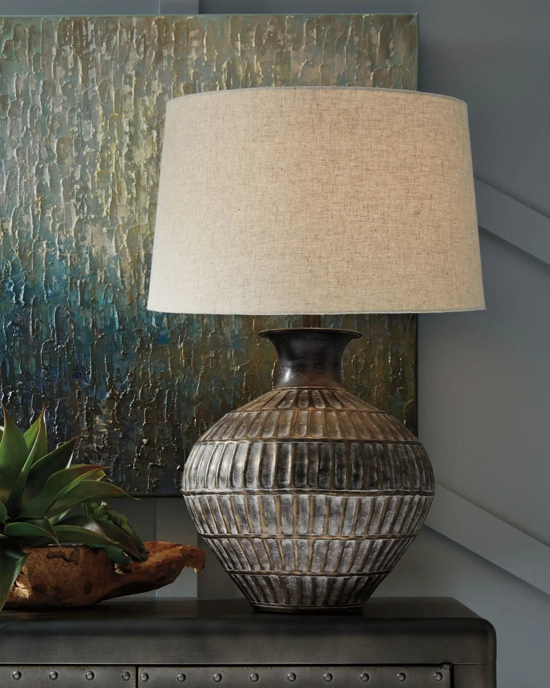 Magan - Metal Table Lamp - Antique Bronze Finish by Unique Piece Furniture