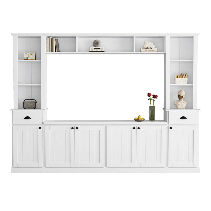 Minimalist Entertainment Wall Unit Set With Bridge For TVs Up To 75" by HouseOfZazla