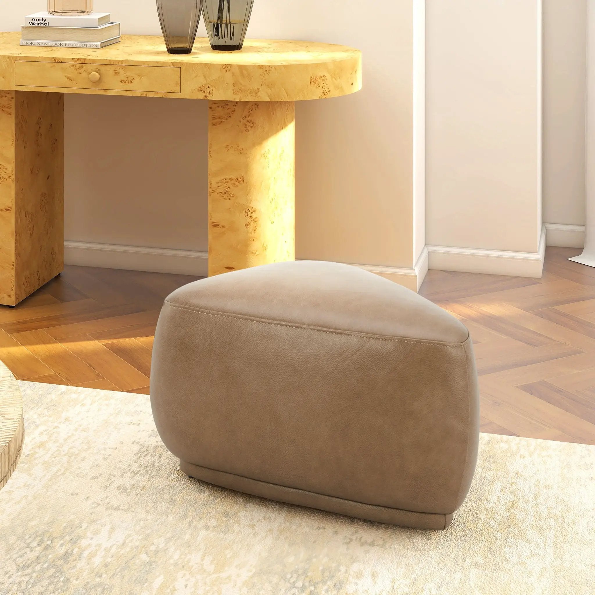 Pebble - Rounded Triangle Cocktail Ottoman by Unique Piece Furniture