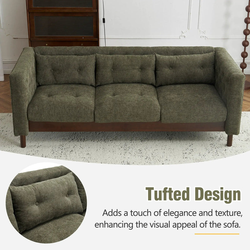 Upholstered Sofa Modern 3 Seater Sofa Couch With Tufted Design For Living Room by Unique Piece Furniture