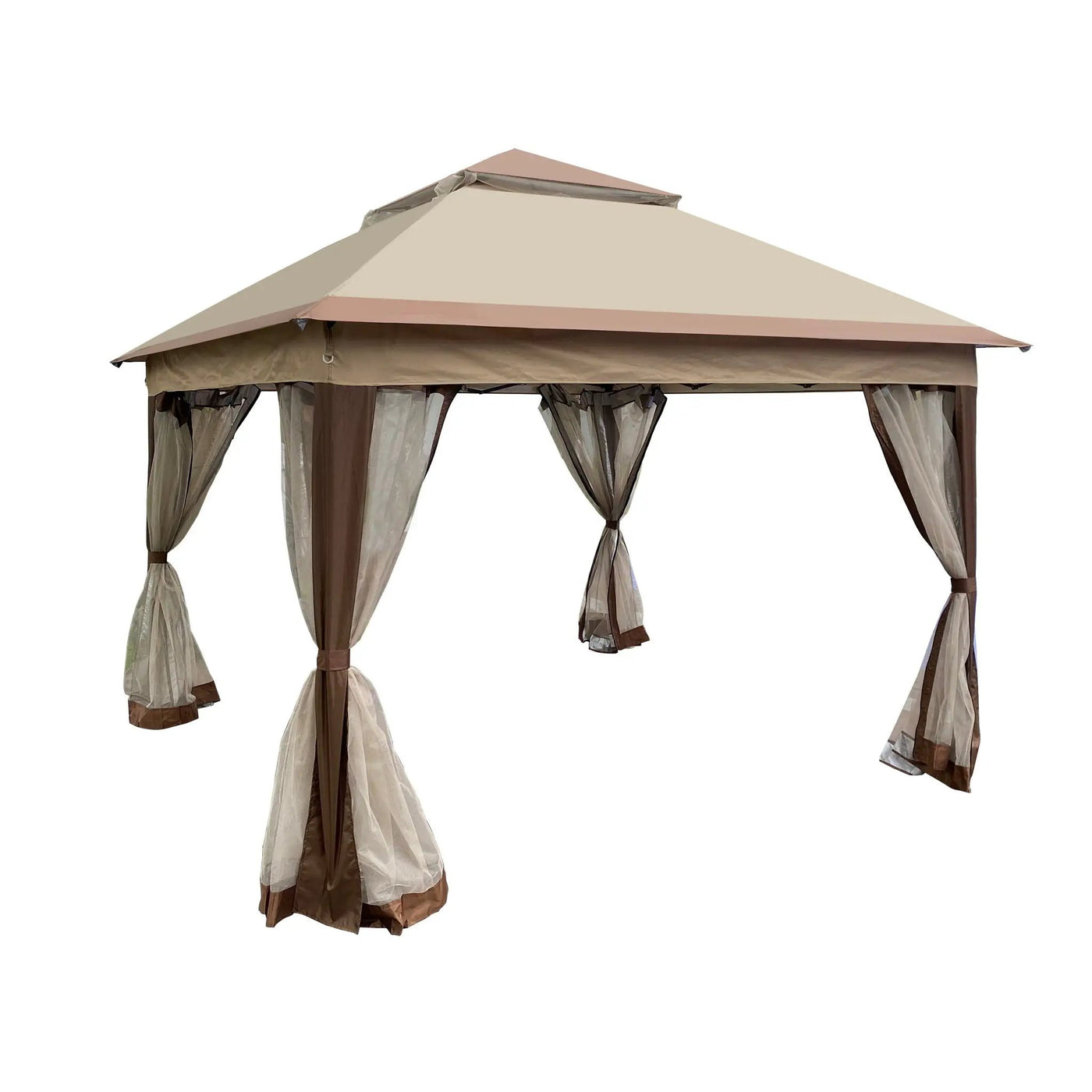 Outdoor Pop Up Gazebo Canopy With 2 Tier Soft Top And Removable Zipper Netting by Unique Piece Furniture