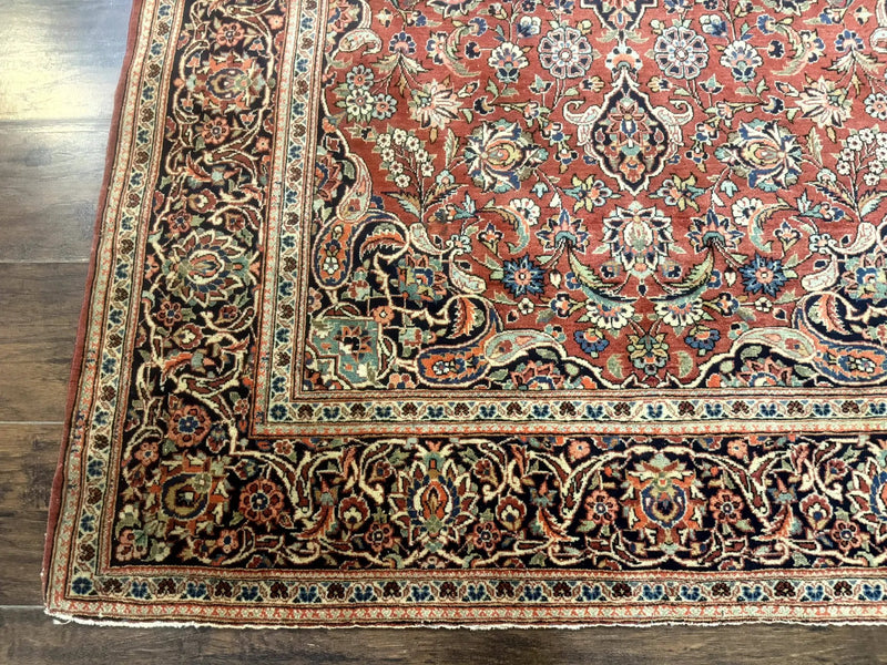 Persian Kashan Rug 4x7, Red, Floral Medallion, Vintage, Wool by Jewel Rugs