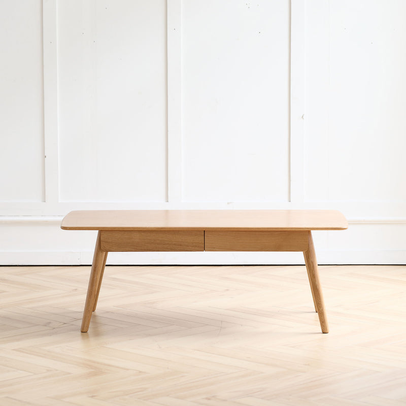 Low Table, Coffee Table With Storage Shelf - Natural by HouseOfZazla