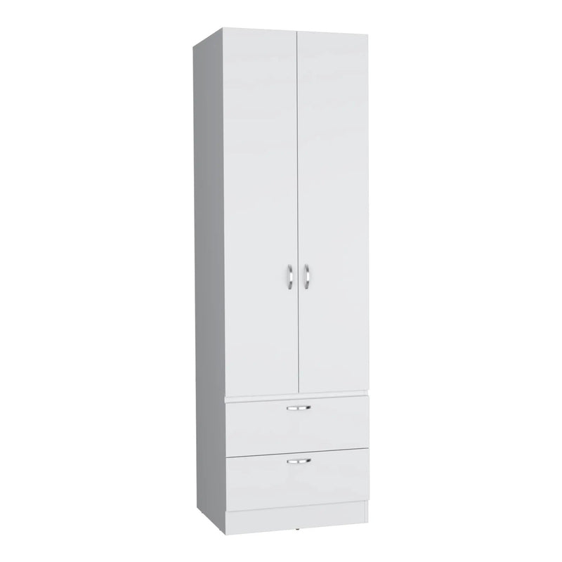 Armoire Wardrobe 76" H, Hanging Rod, 2 Drawers, 1 Shelf by HouseOfZazla